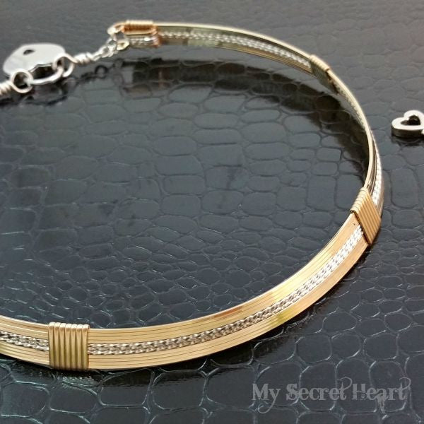 GODIVA Locking Collar, Gold with Sterling Silver Twists {Traditional Available} Online