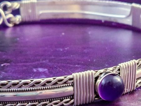 BABYLON Amethyst and Sterling Silver Locking Submissive Collar Discount