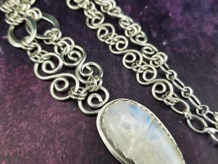 MIRABELLA Infinity Soft Chain Collar, Sterling with Moonstone {One of A Kind} For Cheap