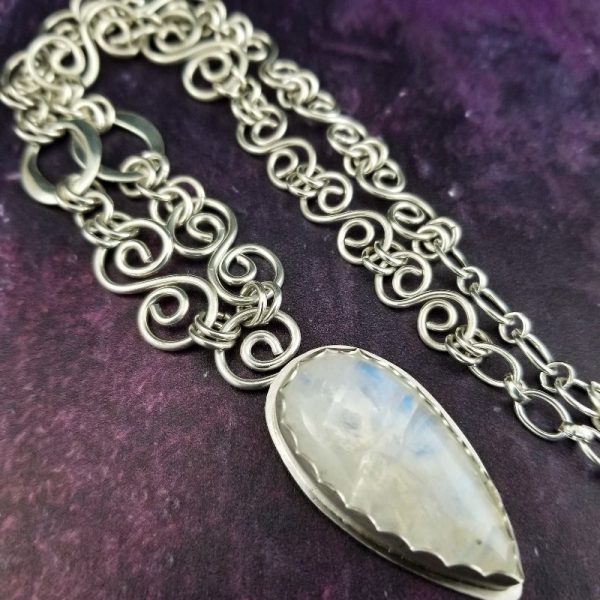 MIRABELLA Infinity Soft Chain Collar, Sterling with Moonstone {One of A Kind} For Cheap