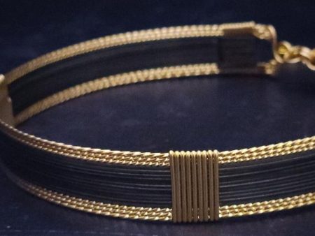 READY TO SHIP AMARI BOLD, Black and Gold, Traditional Style Bracelet, Size 7.0 Cheap