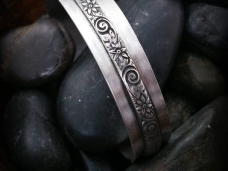 WILD FLOWER Wide Cuff Bracelet, Sterling Silver Online now