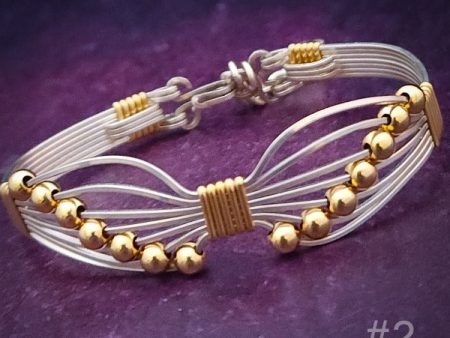 FLUTTER BUTTERFLY BRACELET, Sterling with Gold Beads Fashion