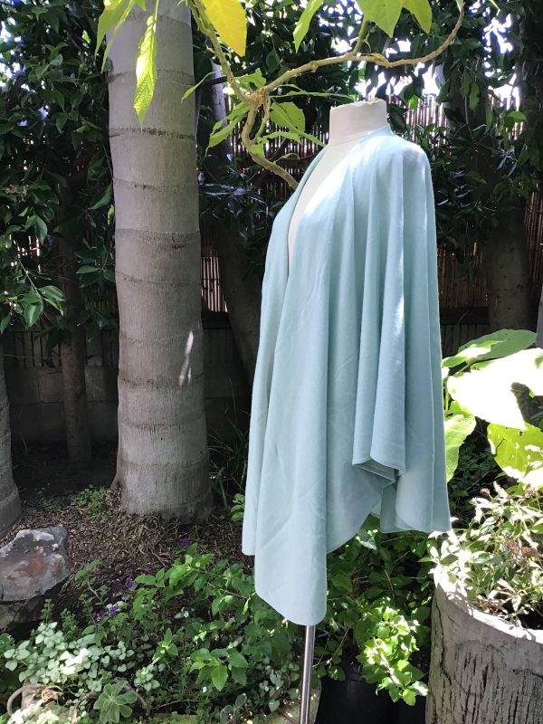 100% Cashmere Cape   Duck Egg Blue Online Hot Sale