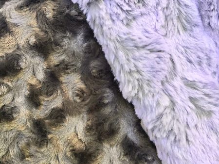 Faux Fur Pink & Charcoal Rosebud Oversized Throw For Discount