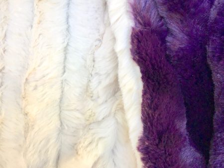 Faux Fur Plum and Ivory Mink Stripe Online Sale