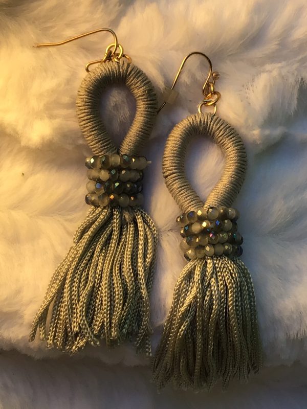 Catherine Popesco Dove Grey Tassel Earring For Discount