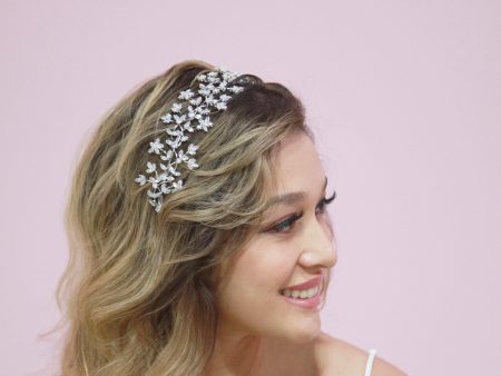 Crystal Blossom Branch Headband on Sale