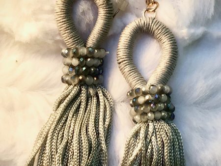 Catherine Popesco Dove Grey Tassel Earring For Discount