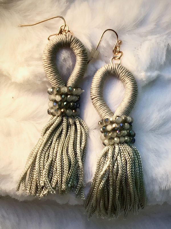 Catherine Popesco Dove Grey Tassel Earring For Discount