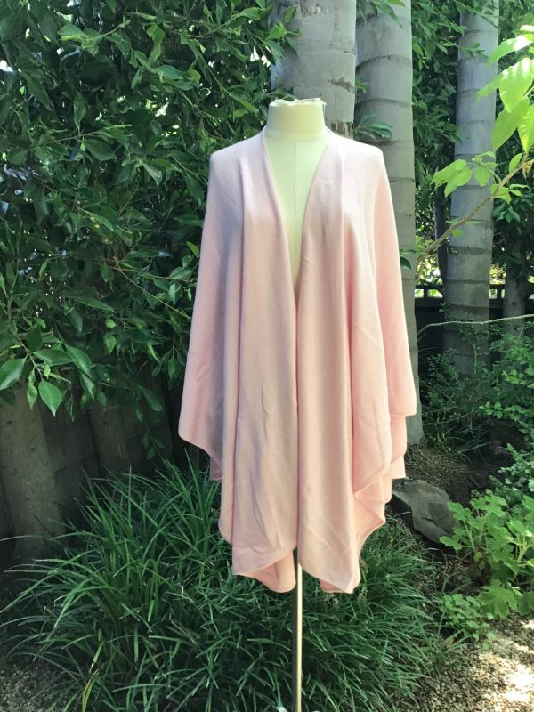 100% Cashmere Cape   Dusty Pink Color Online Hot Sale