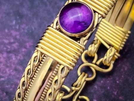 BABYLON Amethyst and 14K Gold Filled Locking Submissive Bracelet Sale