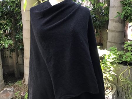 100% Cashmere Cape   Black Sale