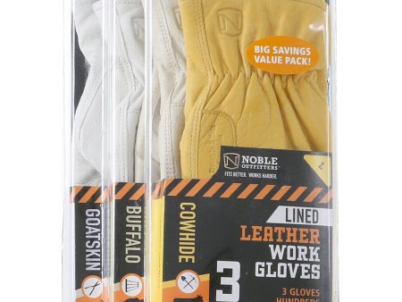 Men s Fleece Lined Leather Work Gloves – 3 Pack Sale