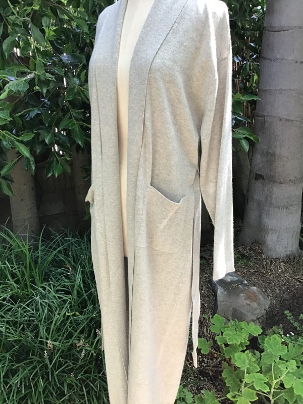 100% Cashmere Robe   Heather Grey For Discount