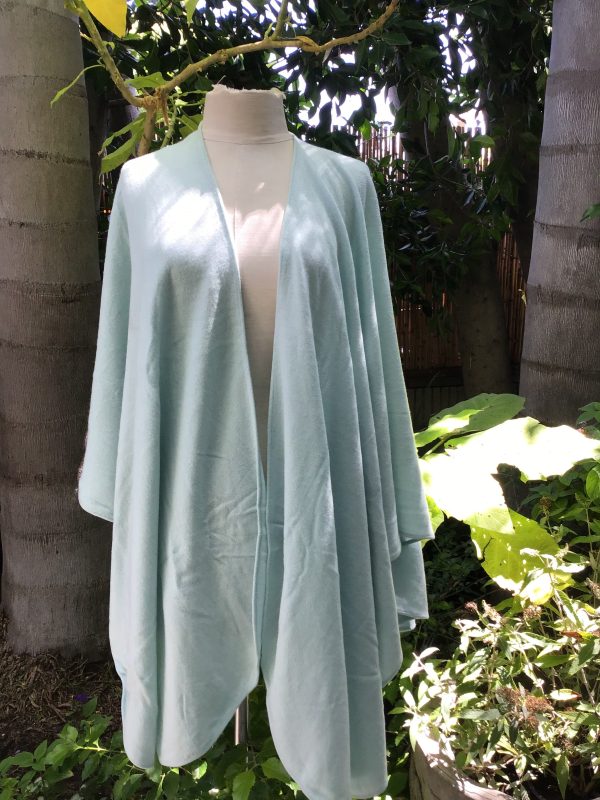 100% Cashmere Cape   Duck Egg Blue Online Hot Sale