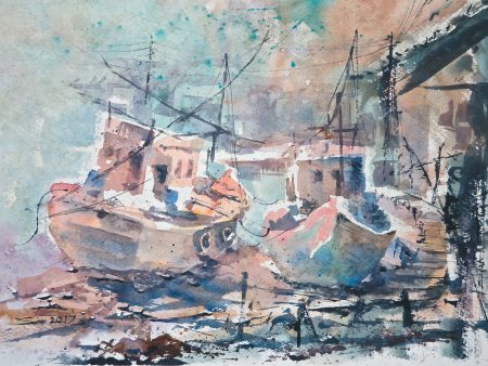 Sawan Tantiwan - Fishing boats on the Gulf Online Sale