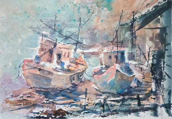 Sawan Tantiwan - Fishing boats on the Gulf Online Sale