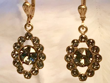 Catherine Popesco Swarovski Shade Crystal small medallion Earring Supply