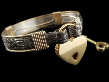 SOFT and SWEET, Sterling Silver w  14K Gold Accents, Handcuff Bracelets (Single Cuff) Online now