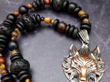 * READY TO SHIP Wolf Necklace, PROWLER, One of a Kind For Discount