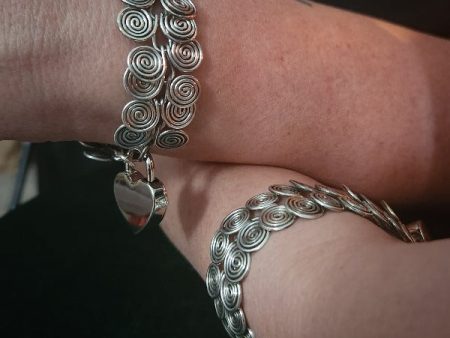 KYRO Egyptian Coils Locking Bracelets, Sterling Silver Fashion