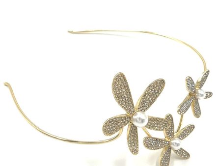 Tri Flower Crystal Headband Online Hot Sale