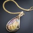 ONE OF A KIND PENDANT and COLLAR SLIDE, Large Labradorite with Gold Chain For Sale