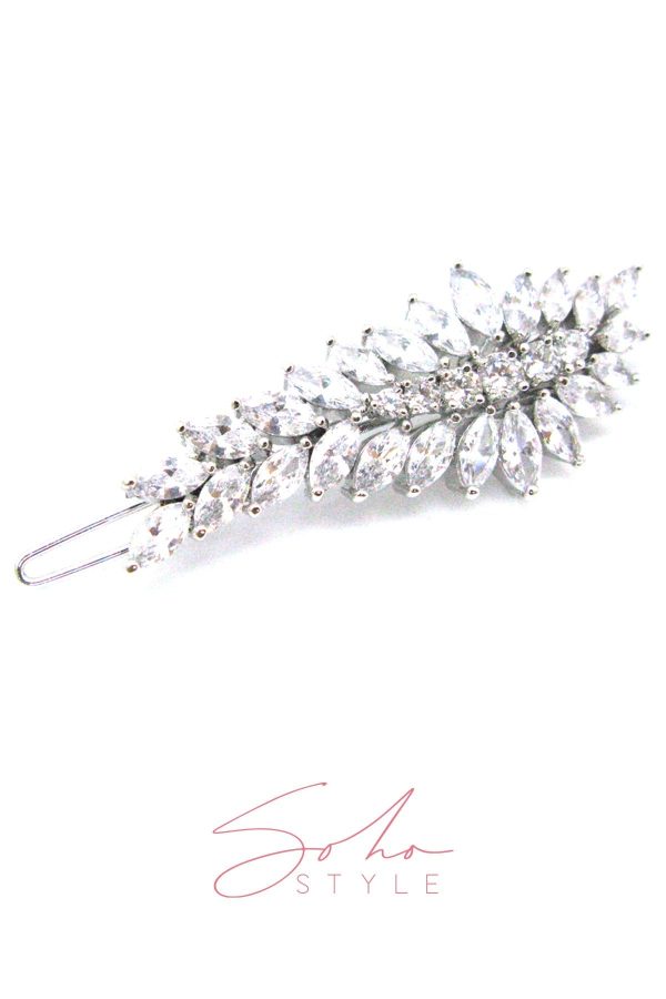 Blue seaweed rhinestone Barrette. For Discount