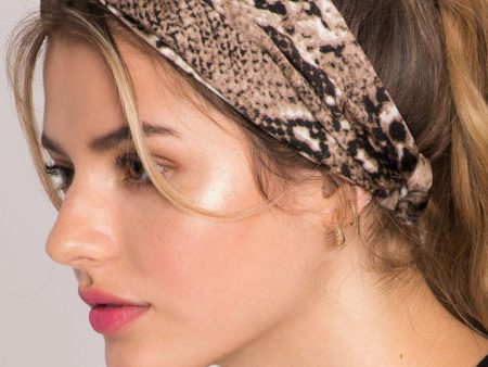 Leopard Print Top Knot Wrap Style Headband Online now