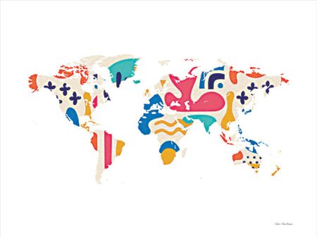 ST830 - Abstract Colorful World Map - 16x12 Cheap